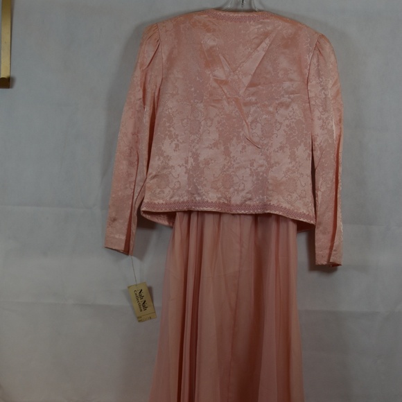Coral Pink/Peach Jacket/Dress Pearl Beads/Embellished  Sz 16 by Nah Nah NWT - Picture 2 of 11